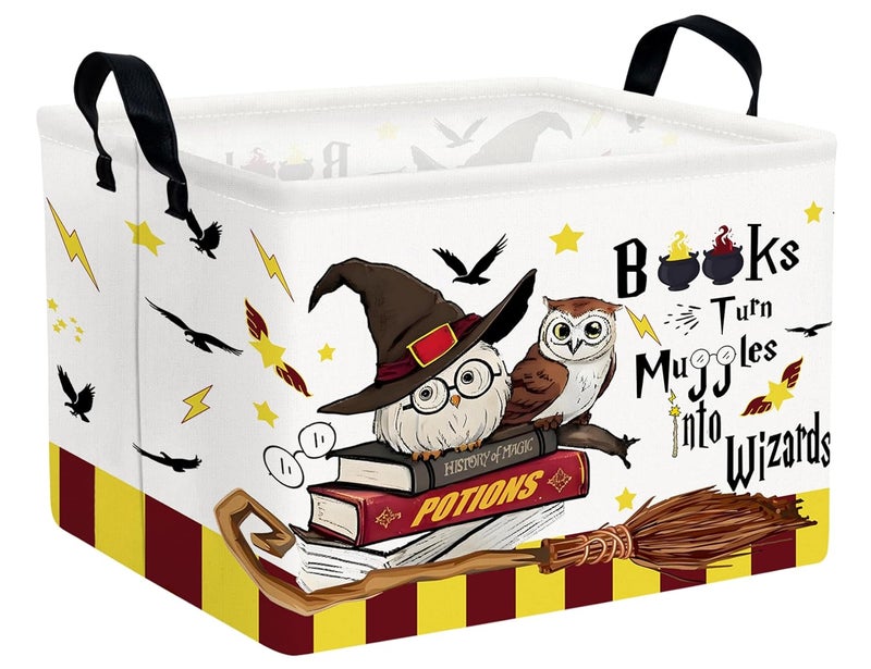 BOOHIT Large Magic Nursery Baby Basket Collapsible Kids Toy Storage Bin Gift Box Room Decor (Brown Owl) - Image 1
